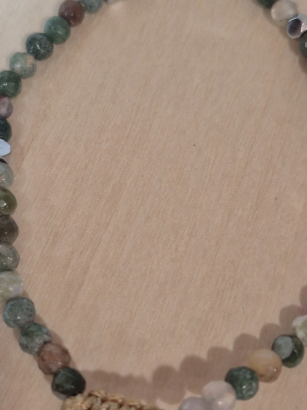 💚🩶NEW💚🩶 BEAUTIFUL!! Natural Stone MOSS AGATE Adjustable Bracelet